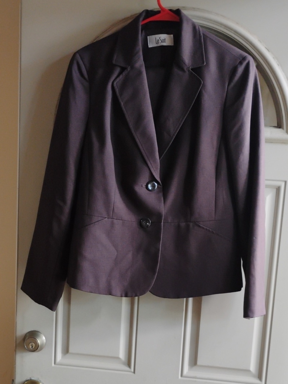 Le Suit Women's Brown Tailored Two-Button Blazer And Skirt